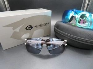 Gargoyles Blaze Safety Sunglasses White / Interchangeable Lenses Smoke & Blue - Picture 1 of 10