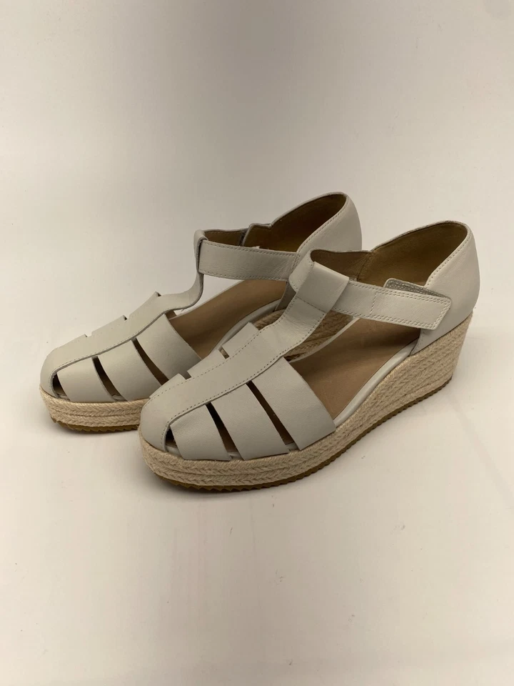 Sandalia de cuña alpargata de cuero con hueso tilly Eileen Fisher para mujer talla 9 Foto 1 de 4