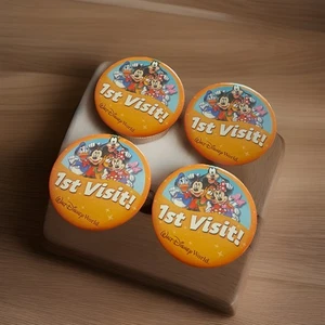 Walt Disney World 1. Besuch Pin Button Disneyland 3" X4 - Bild 1 von 4