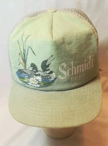 Gorra de camionero de malla Schmidt Beer Loon años 70 Snapback hecha en EE. UU. especialidades espartanas - Imagen 1 de 16