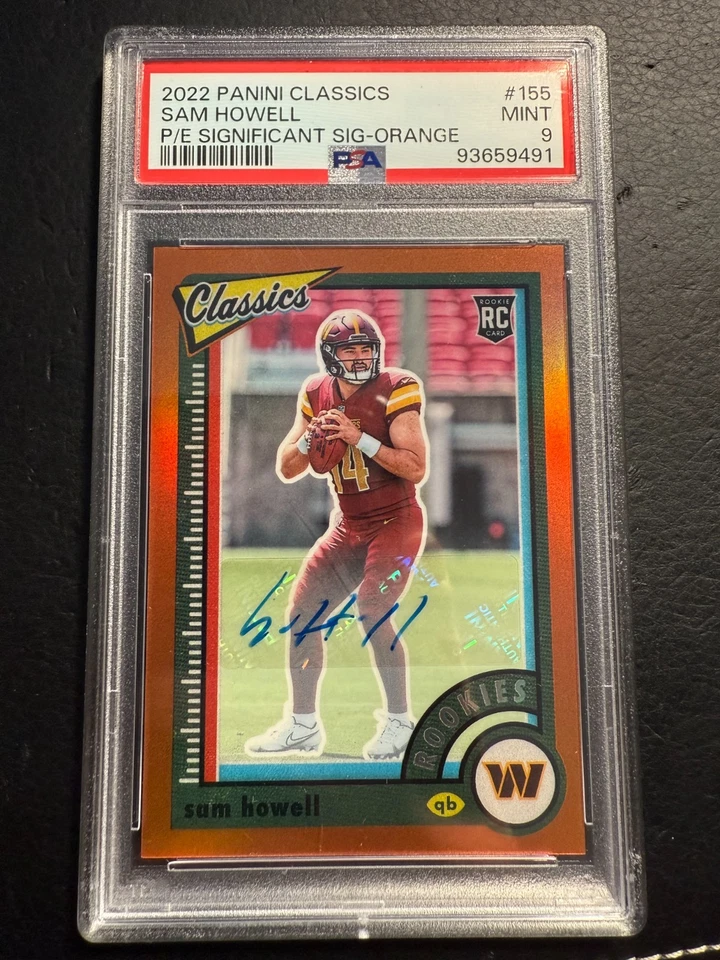 Sam Howell '22 Panini Classics P/E Significant Sig - Naranja PSA 9 Foto 1 de 2
