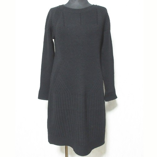 Abito donna Burberry London in maglia manica lunga al ginocchio nero taglia 38