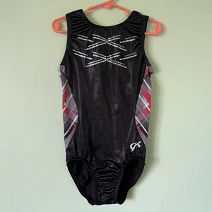 GK Elite Black Red Gymnastics Leotard Women’s Size Adult Extra Small AXS - Picture 1 of 8