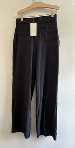 Halara Wide leg pants Buttons Pockets Stretch Black Size Medium**NWT - Picture 1 of 10