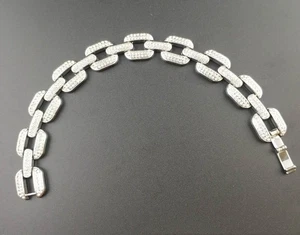 Strass Street Dance Nachtclub Kubanisches Armband 8" Hip Hop AAA + 14 MM Legierung - Bild 1 von 7