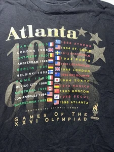 RARE VTG 90s Atlanta 1996 Olympics Shirt XL Centennial USA Single Stitch Hanes - Picture 1 of 5