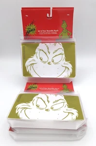 8 The Grinch Reusable Food Pouches 2 ea Grinch Max Cindy Lou Who Hash Christmas - Picture 1 of 6