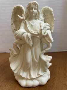 Partylite Friedensengel Kerzenhalter Biskuitporzellan nicht mehr produziert 8,5" Weihnachten  - Bild 1 von 7