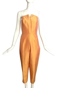 MAX MARA- 1990s Peach Silk Jumpsuit Ensemble, Size 8 - Picture 1 of 9