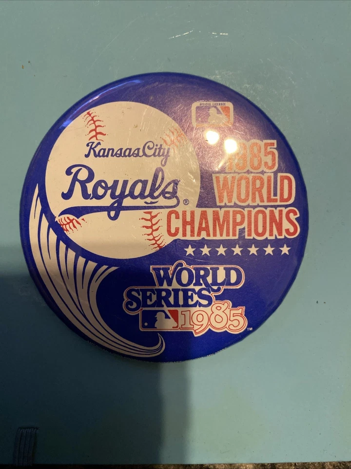 Kansas City Royals 1985 World Series Champion Pin Back Button Vintage MLB 80s - Image 1 of 1