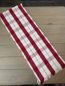 "Fringe corredor de mesa a cuadros rojo blanco 75"" L x 13,5"" W" Holiday Summer America - Imagen 1 de 4