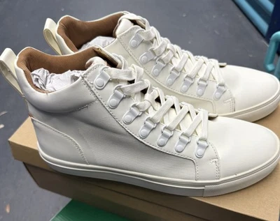 Steve Madden Talla 9 M REVOLV Blanco Cuero Moda Tenis Nuevos Hombres Zapatos Foto 1 de 3