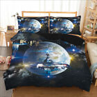 Black Earth Doona Duvet Quilt Cover Set Single/Double/Queen/King Size Galaxy Bed
