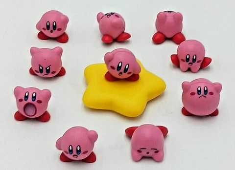 Nintendo Kirby Lot of 10 with Star Vinyl Figures size 1" inch Cover