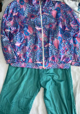 Conjunto cortavientos vintage SunTerra años 80 traje de pista correr trotar talla XL Foto 1 de 3