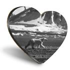 Heart MDF Coasters - BW - Polar Bear Wild Animal Snow Ocean  #43388
