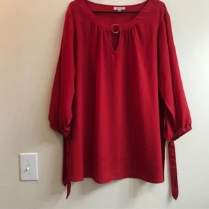 Mileage rote leichte Baggy Bluse - Valentinstag - Übergröße 2X  - Bild 1 von 9