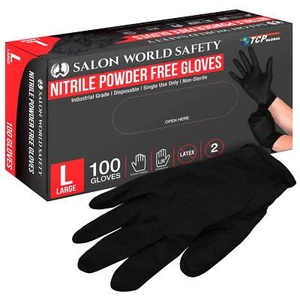 Schwarze Nitril Einweghandschuhe, 100er Box, Größe L, 4 Mil - Latexfrei - Bild 1 von 5