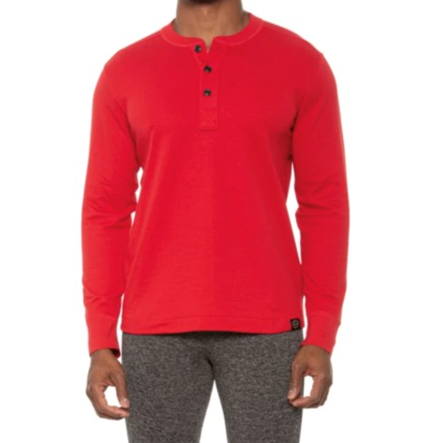 Filson Double Layer Henley Shirt Long Sleeve Red M 100% Cotton - Image 1 of 4