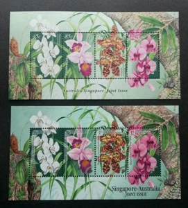 *FREE SHIP Singapore Australia Joint Issue Native Orchids 1998 (ms pair) MNH - Picture 1 of 5