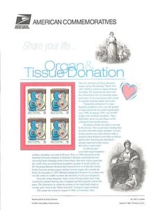 #548 32c Organ and Tissue Donation #3227 USPS Commemorative Stamp Panel - Picture 1 of 1