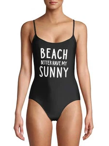 No Boundaries Juniors' Beach Sunny One Piece Swimsuit Black Female SIZE M --O1- - Picture 1 of 5