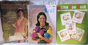 Vintage ++DEAL OF 3++ Books Learn to Knit & Learn How Book & The Workbasket - Imagen 1 de 9
