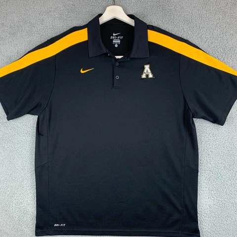 Nike App State Mountaineers Shirt Mens Extra Large Black Polo Appalachian Boone Cover