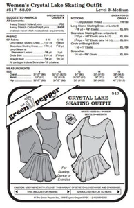 Women’s Crystal Lake Skating Dance Outfit #517 Sewing Pattern (Pattern Only) - Bild 1 von 1