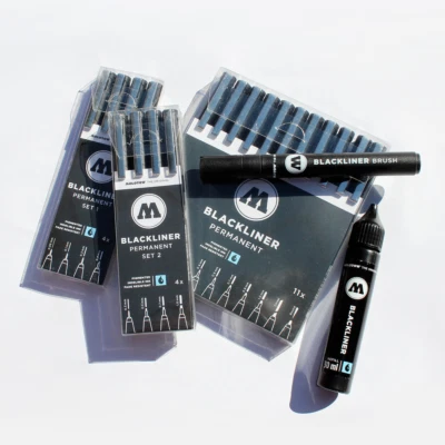 Molotow BLACKLINER Outline Markers, Brush, OR 30mL Refill Graffiti Art Supplies