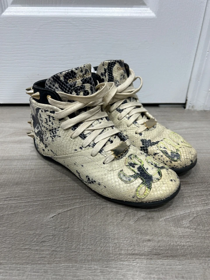 REEBOK Love Melody Ehsani Snakeskin Leather Spiked Sneakers Shoes Sz 7 *RETIRED - Image 1 of 4