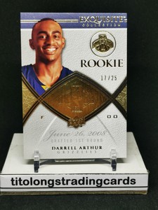 DARRELL ARTHUR 2008-09 UD EXQUISITE BASKETBALL #77 GOLD ROOKIE RC GRIZZLIES /25
