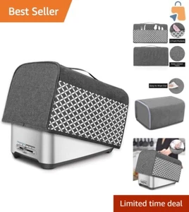 Protective 4 Slice Toaster Cover with Storage Pockets - Space-Saving Gray Design - Picture 1 of 9