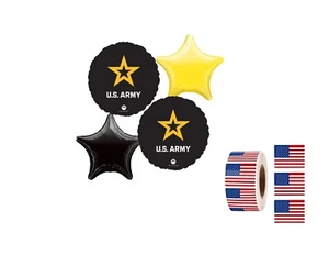 United States Army 4 Piece Balloon Bouquet Birthday Party Decorations - Picture 1 of 1