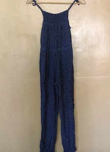 Gap Kid's Junior Girl's Size XLarge Romper Spaghetti Strap Blue & White Jumpsuit - Picture 1 of 12