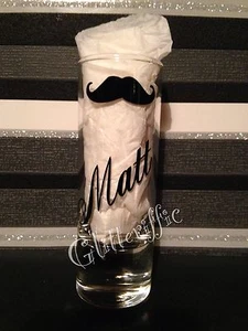 x24 Mini Schnurrbart Vinyl Aufkleber Aufkleber Schnapsglas Glitzer Hirsch Do Party Gefallen - Bild 1 von 3