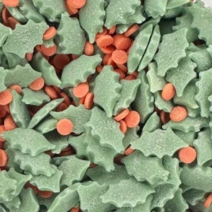 Eine Prise Weihnachten Stechpalme & Beeren Essbar Tortendeko/Streusel 25g 2013 - Bild 1 von 7