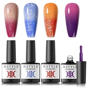 RSTYLE UV Nagellack, 4 Farben Thermo Gellack UV Gel Nagellack Set Thermo Farbwec - Bild 1 von 12