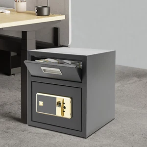 0.64ft³ Drop Box for Money&Mail Drop Slot Safe Cash Depository Safe Black W/Keys - Picture 1 of 19
