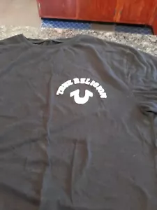 TRUE RELIGION BLACK TEE SHIRT 1956 LOS ANGELES CHAMPS VINTAGE - Picture 1 of 4