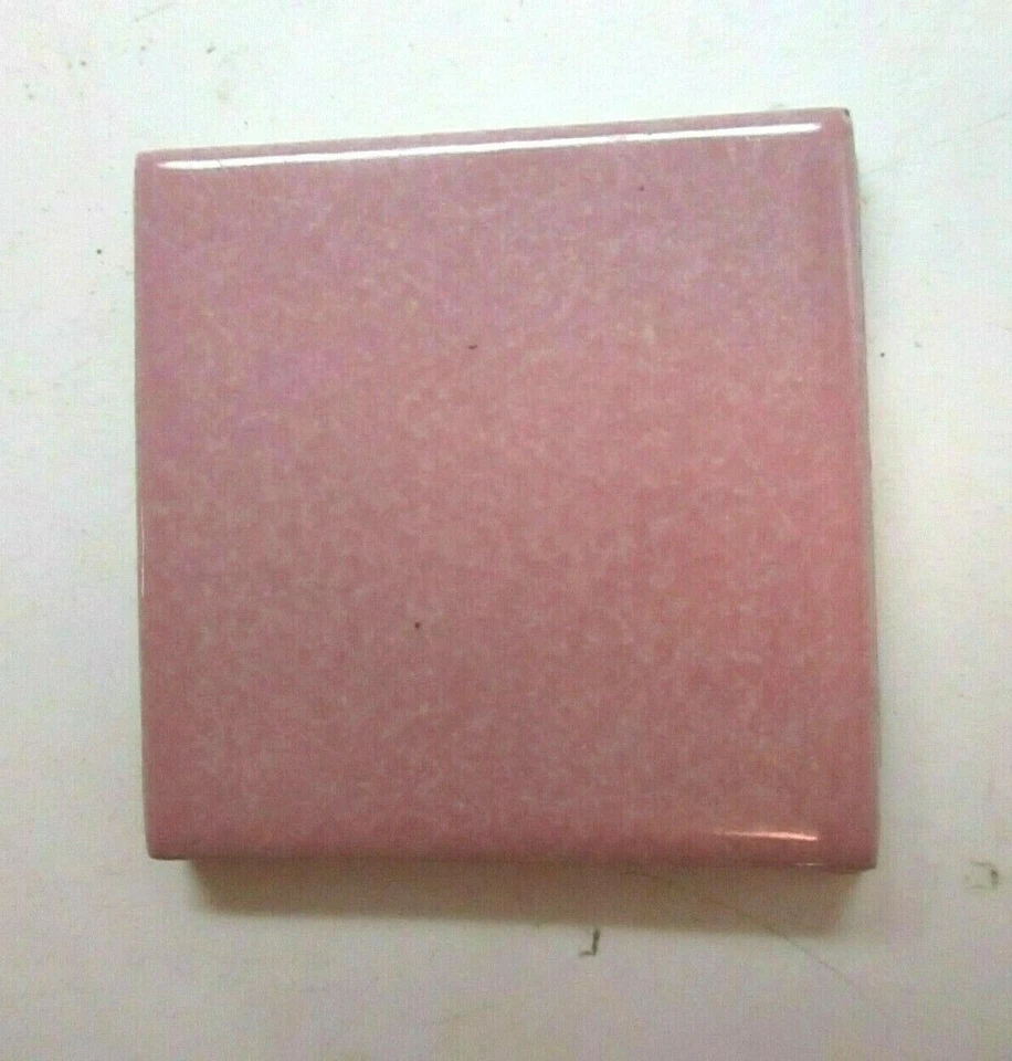 1 Porcelain Wall Tile Designer Classic 1-7/8" OSF Dot110 Pastel Pink Heather Vtg - Image 1 of 4