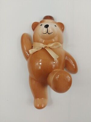 Ceramic Tan Teddy Bear Wall Hook • 16.24$