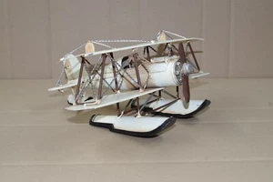 Blechmodell Flugzeug 32 cm Doppeldecker Blechflugzeug Wasserflugzeug Modell - Bild 1 von 9