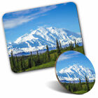 Mouse Mat & Coaster Set - Mount Denali Alaska Mountain  #3493