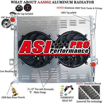 3Row Radiator Shroud Fan FOR 03-2009,08 Toyota 4Runner/Lexus GX470 4.7L V8 AT/MT Foto 1 de 4