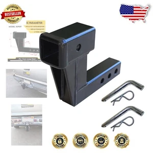 Sturdy 2 Inch Receiver Hitch Riser with 6 Inch Adjustment for Towing Accessories - Foto 1 di 6