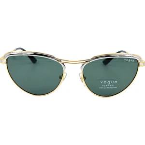 Vogue VO4236S Womens Metal Sunglass 30571 Top Silver Gold 55-17 w Green Lenses - Picture 1 of 4