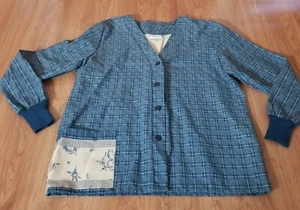 Scrub In a Tub Bern-Jo Uniform Button Long Sleeve Jacket Giraffe Elephant Large - Picture 1 of 12