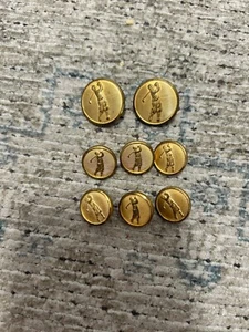 Bobby Jones Waterbury gold metal golfer blazer replacement button set 8 - Imagen 1 de 2