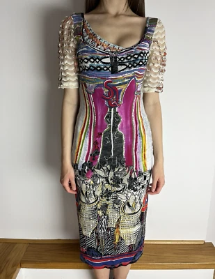 Vestido Save The Queen multicolorido estampa papagaio flor tamanho M - Imagem 1 de 4